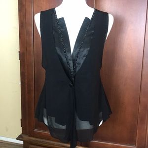 Beulah Black Cocktail Blouse M